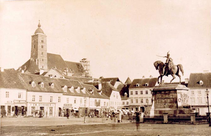 Trg bana Jelačića 1880. godine, prije potresa (MGZ)